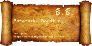 Baranszky Botár névjegykártya